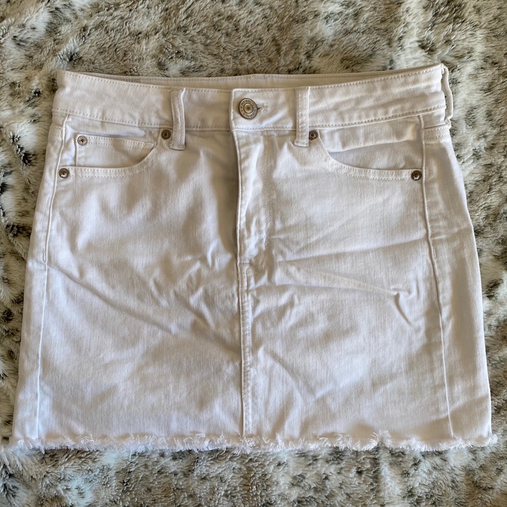 American Eagle White Denim Skirt